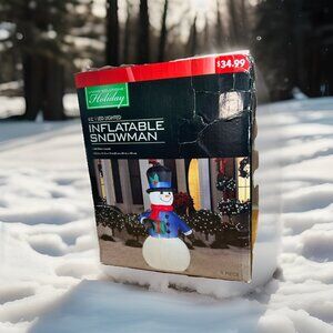 Living Solutions Holiday 6’ Airblown Inflatable Snowman Yard Decor LED Lights